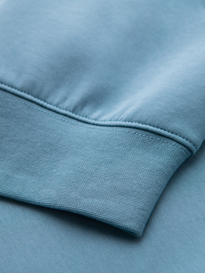 Spodnie dresowe męskie ze ściągaczami i ozdobnym zamkiem – jasnoniebieskie V4 OM-PASK-0226