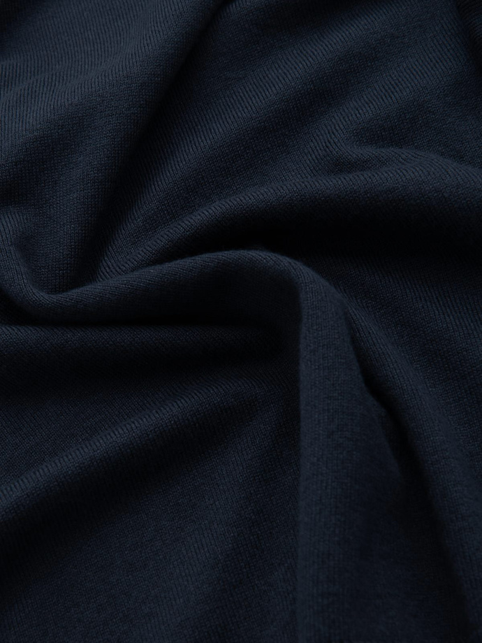 Classic men's sweater with round neckline - navy blue V9 OM-SWBS-0106