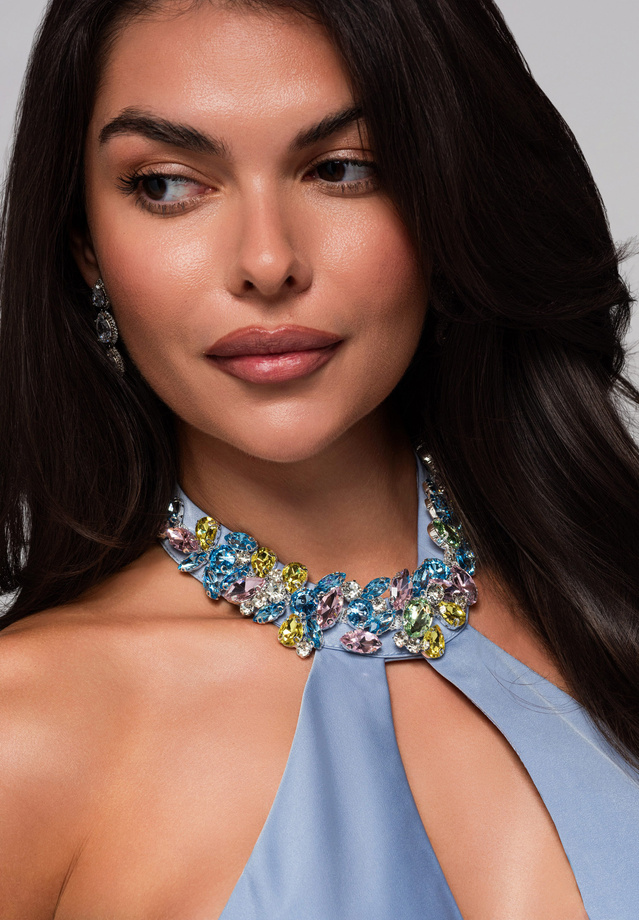 Sukienka wieczorowa LA-OM-DLR194 - light blue