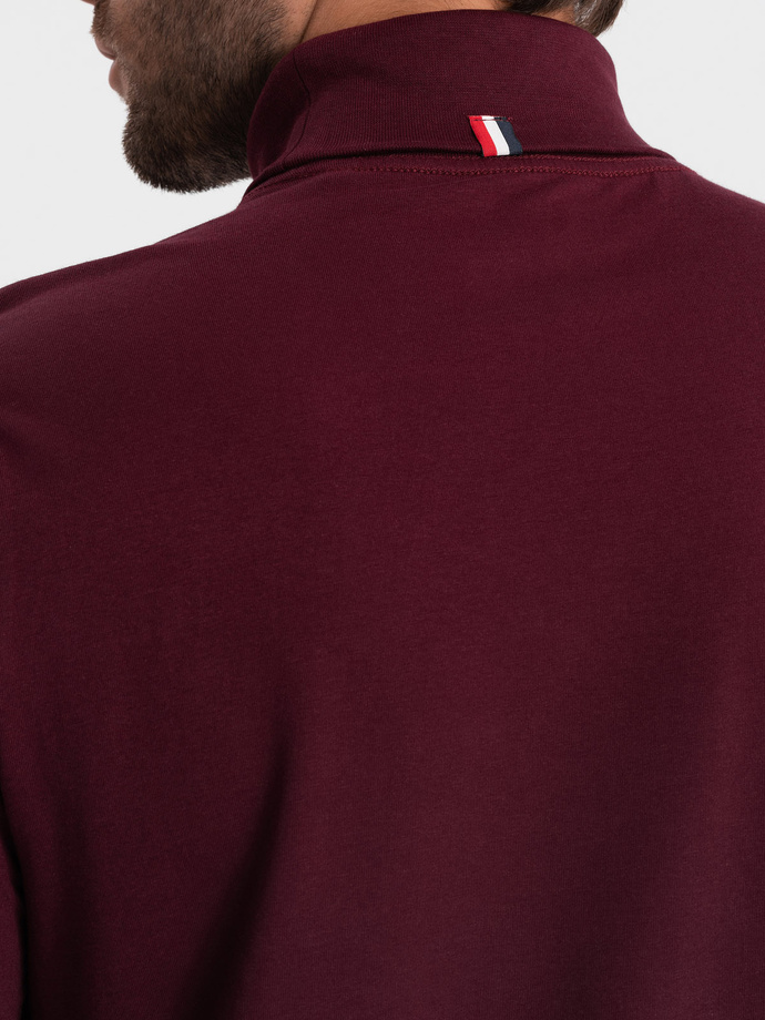 Men's turtleneck longsleeve - maroon V6 OM-LSCL-0112
