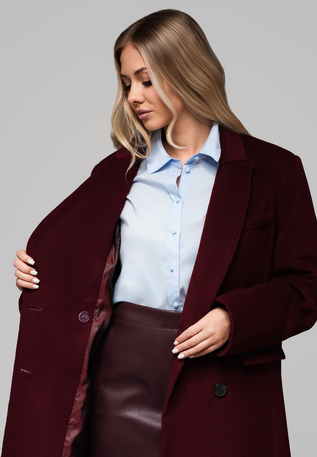 Women's long wool coat LARICA OW-COLC-0100 v3 - maroon