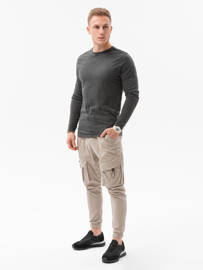 Men's plain longsleeve - dark grey L138