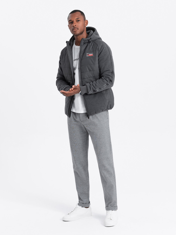Men's mid-season jacket - dark grey C601