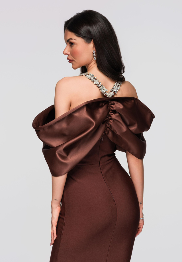 Evening dress LA-OM-DLR256 - brown