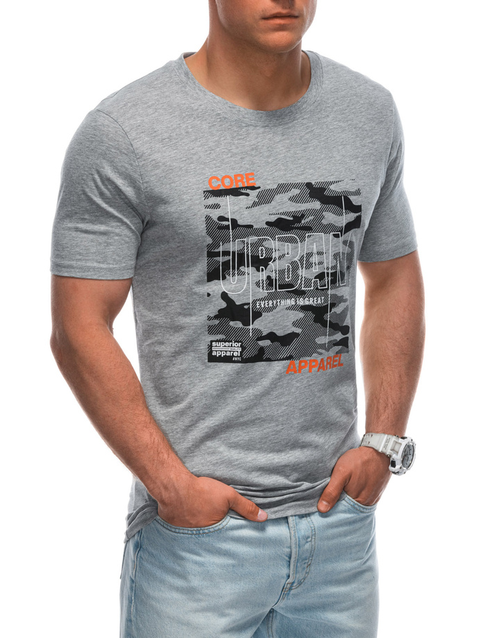 Men's printed t-shirt S1951 - grey