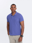 BASIC men's single color pique knit polo shirt - purple V12 OM-POBS-0100