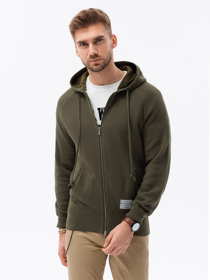 Men's zip-up sweatshirt  - olive B1531