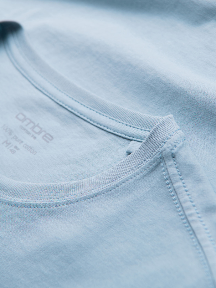 BASIC men's classic cotton T-shirt - light blue V19 OM-TSBS-0236