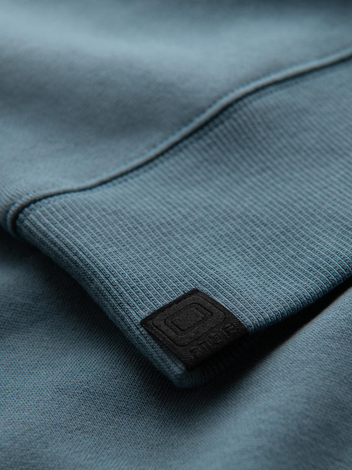 Bluza męska z kontrastowymi lampasami i raglanowym rękawem – rozbielony turkus V4 OM-SSNZ-0200