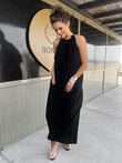 Linen maxi dress - DLR114 black