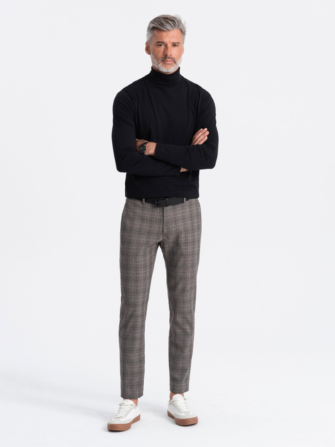 Longsleeve męski z golfem - czarny V1 OM-LSCL-0112