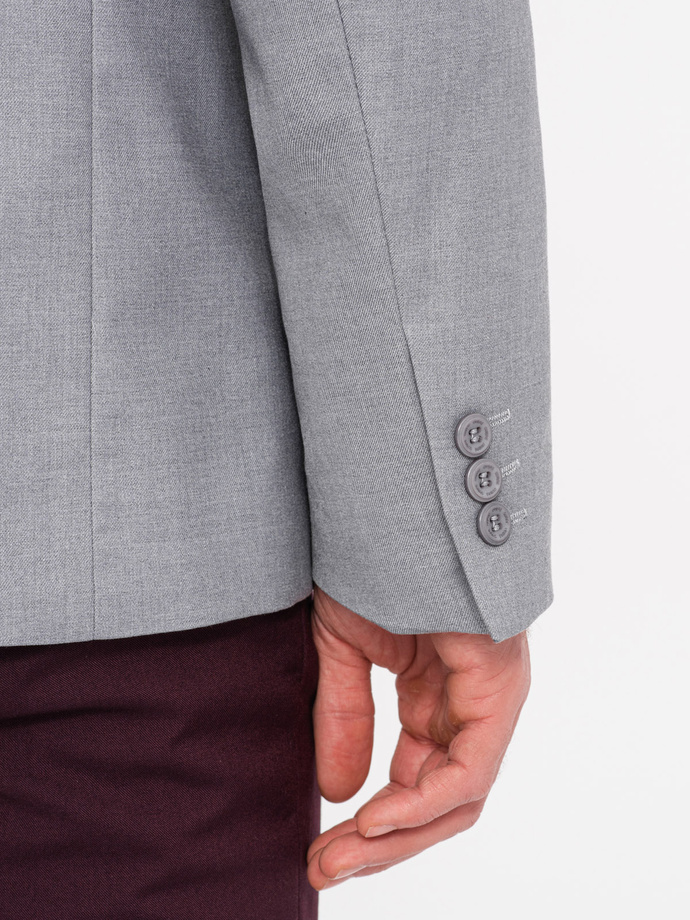 Classic men's jacket with pillowcase pocket - grey V1 OM-BLZB-0115