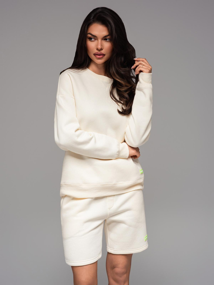 Classic unisex sweatshirt with round neckline - cream V2 OU-SNBC-0104