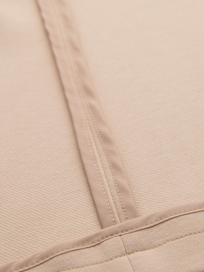 Men's SLIM knit jacket with subtle texture - beige V5 OM-BLZB-0101