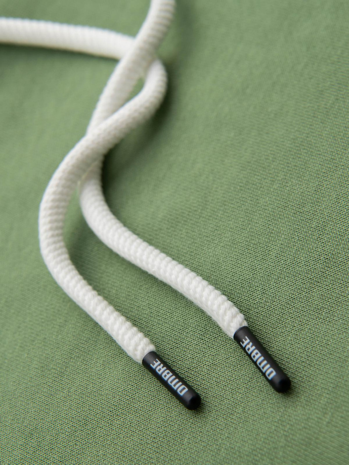 Bluza męska dresowa kangurka z kapturem - zielona V3 OM-SSBN-0177