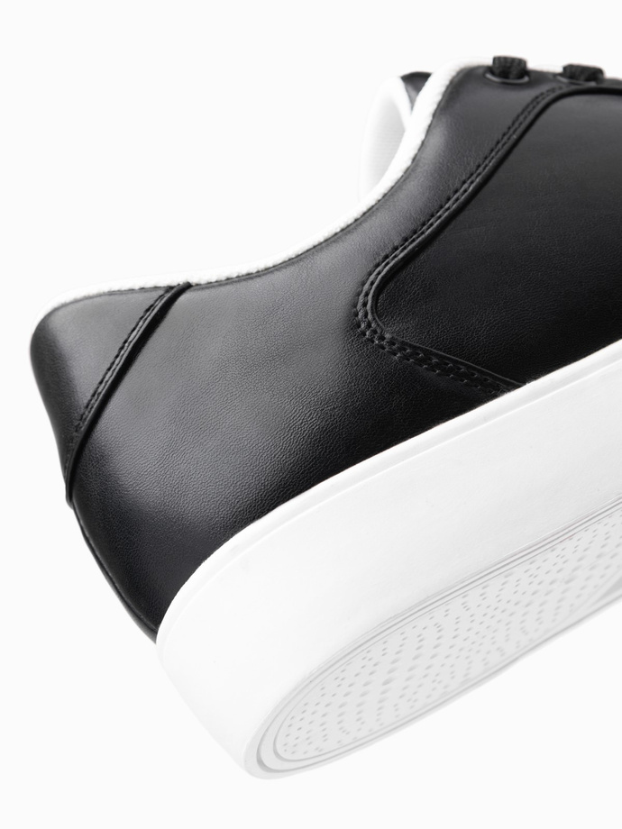 Classic men's sneaker shoes with high sole - black V1 OM-FOCS-0165