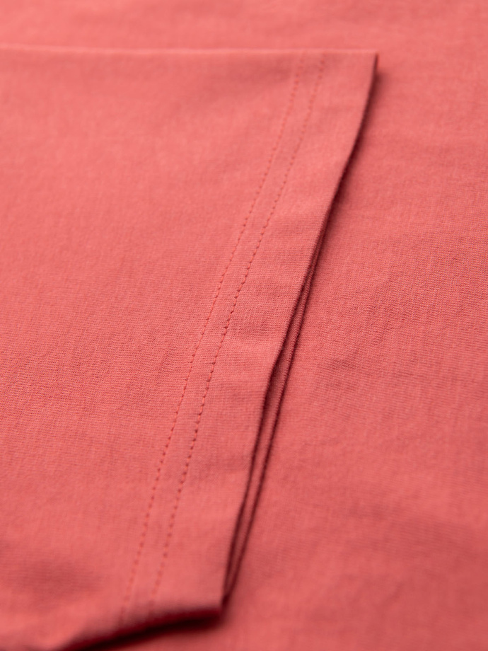 BASIC men's classic cotton T-shirt - coral V17 OM-TSBS-0236