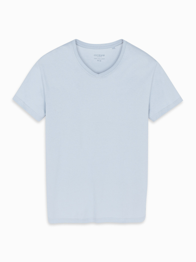 BASIC men's classic cotton tee-shirt with a crew neckline - light grey V23 OM-TSBS-0237