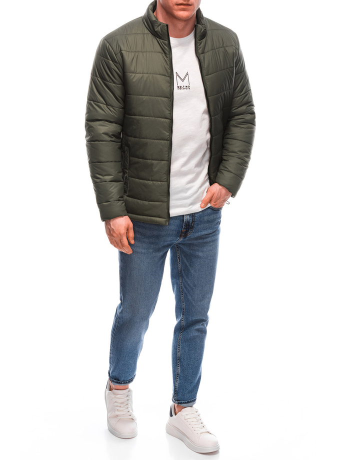 Men's transitional quilted jacket C632 - olive green