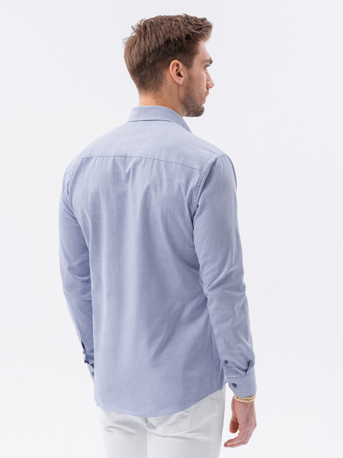 Men's shirt with long sleeves - blue K643