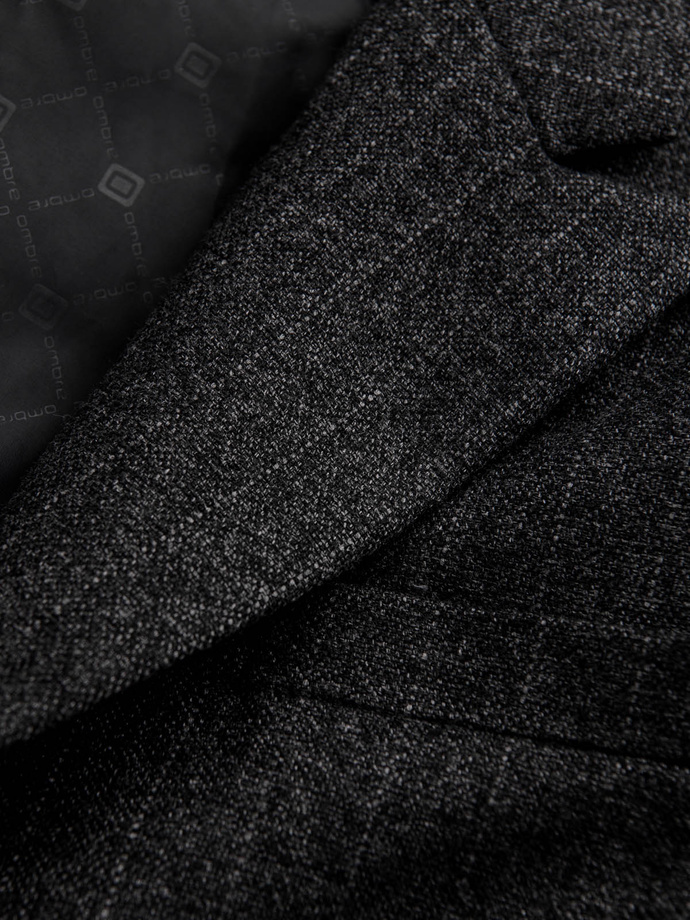 Stylish men's jacquard blazer with delicate stripes - graphite V1 OM-BLZB-0113
