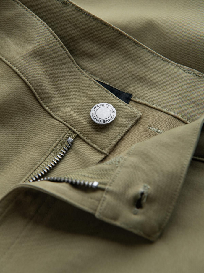 Men's STRAIGHT LEG cargo pants with zippered pockets - olive V2 OM-PACG-0204