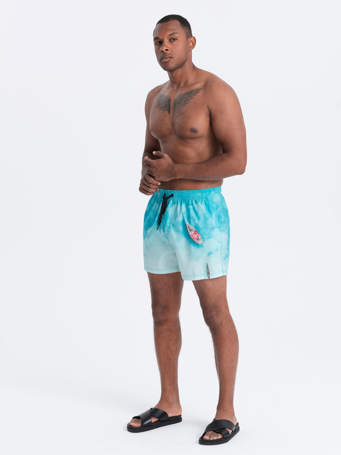 Men's tie dye swim trunks - blue V8 OM-SRBS-0125
