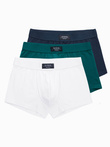 BASIC men's single color matching boxer shorts with elastane - 3 pack mix OM-UNBB-0106