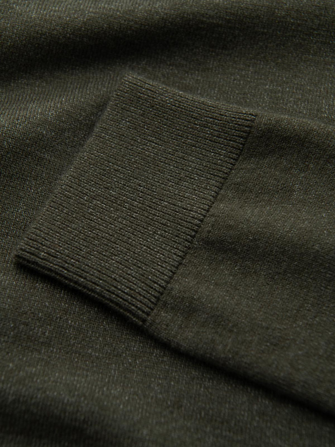 Men's knitted turtleneck with viscose - dark grey V5 OM-SWTN-0127