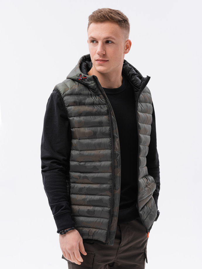 Men's quilted vest - camo V53