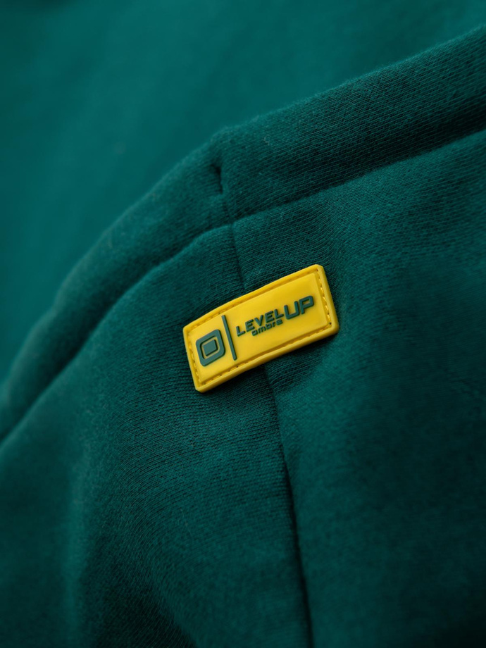 Unisex sweatshirt with pockets and hood - dark green V17 OU-SNBC-0105