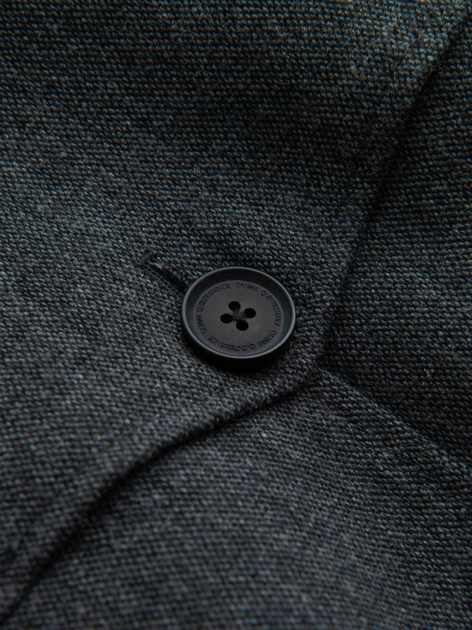 Men's winter coat with wool and quilted lining - graphite melange V1 OM-COWC-0116