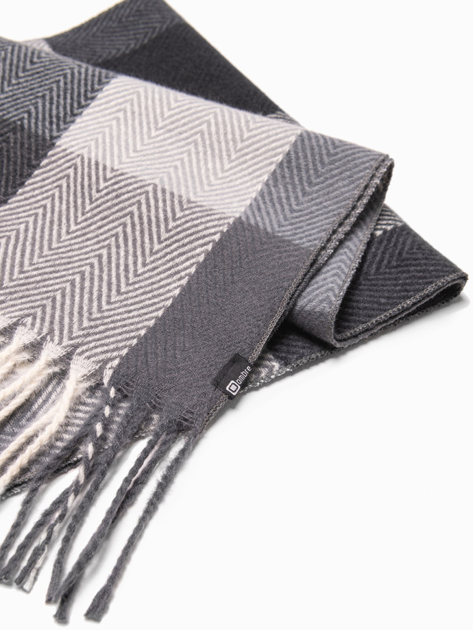 Men's scarf - dark grey/white A408