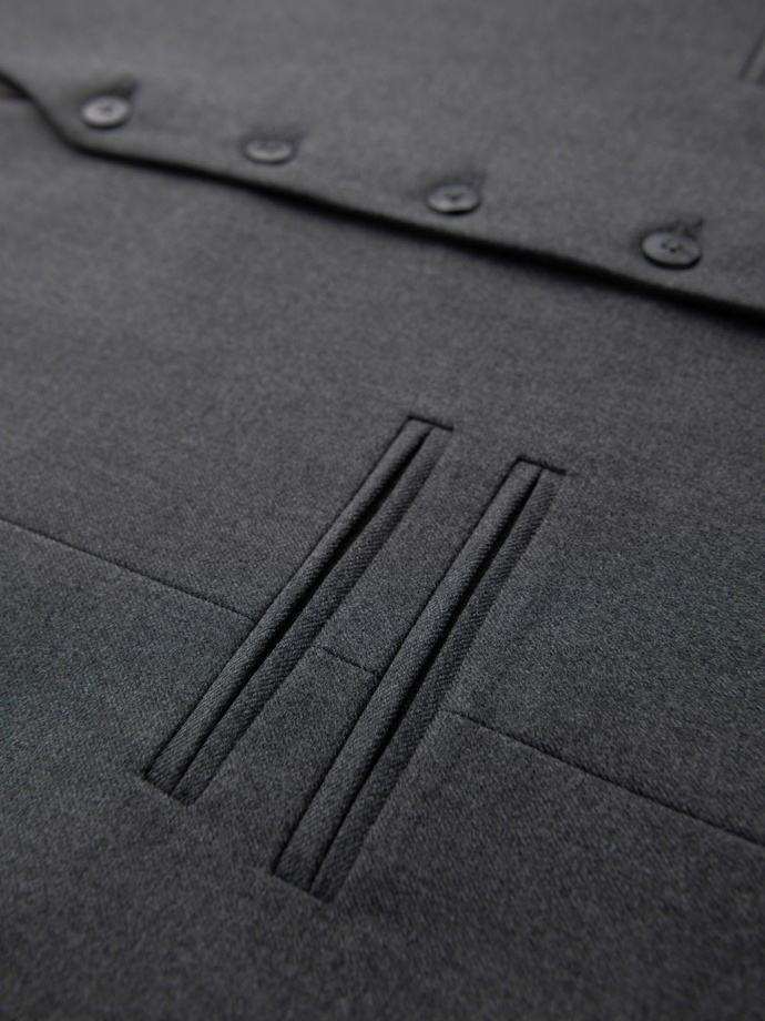 Men's suit vest with classic detailing and lining - graphite V3 OM-BLZV-0142