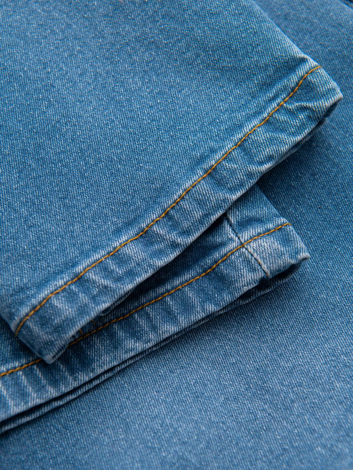 Męskie jeansowe z przetarciami REGULAR FIT - niebieskie V3 OM-PADP-0241
