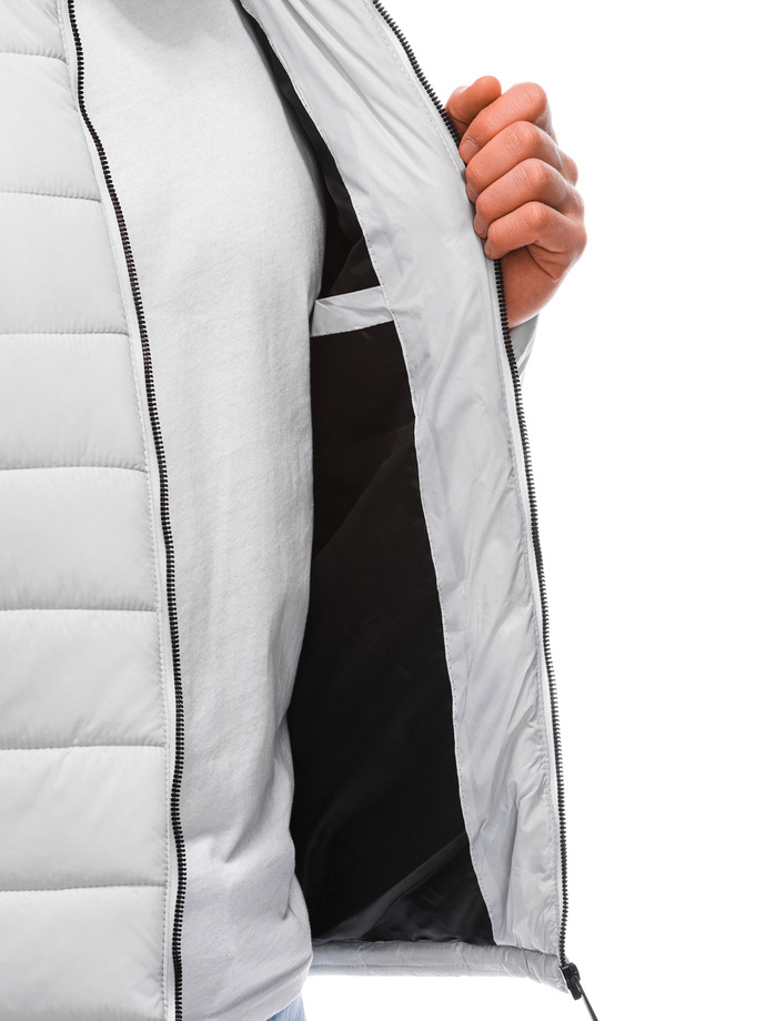 Men's mid-season quilted jacket C526 - light grey