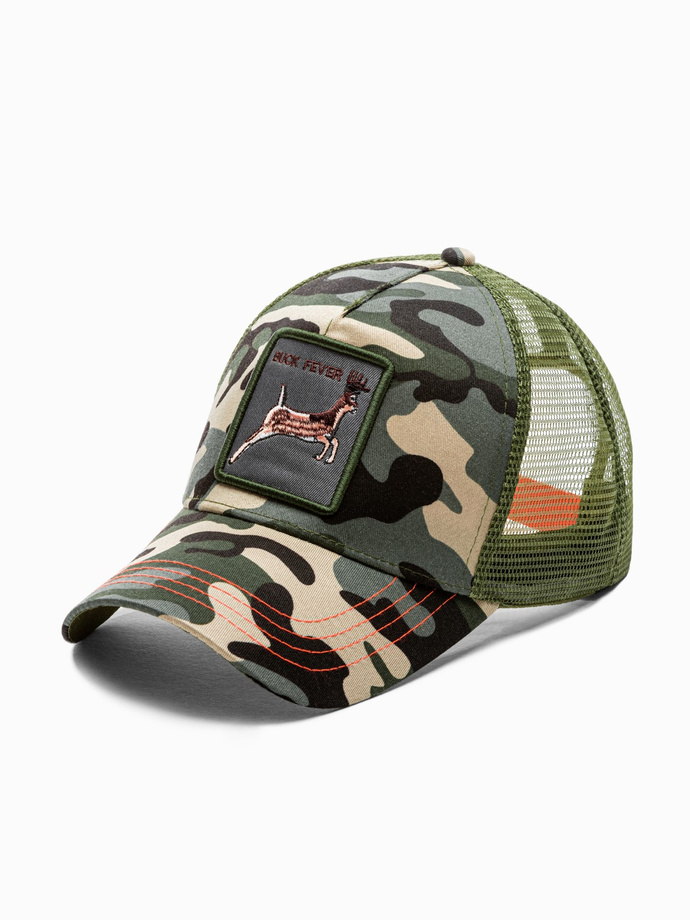 Czapka męska z daszkiem H127 - zielona