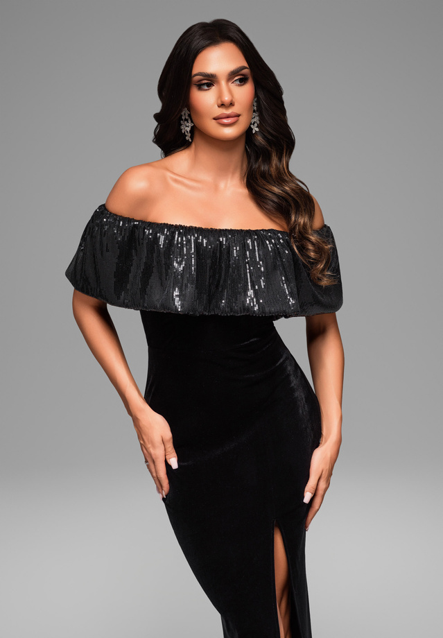 Evening dress LA-OM-DLR044 - black