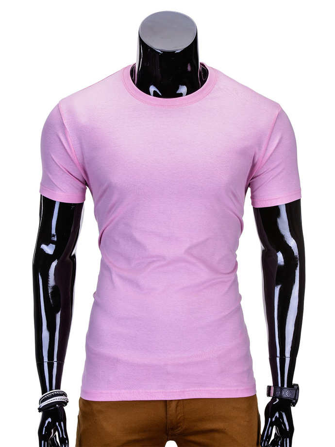 T-shirt męski basic S970 - różowy