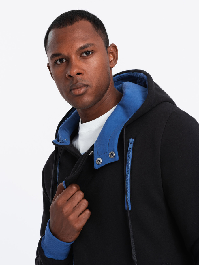 Bluza męska rozpinana z kapturem - czarna B297