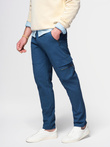 Men's STRAIGHT LEG cargo pants with zippered pockets - dark blue V1 OM-PACG-0204