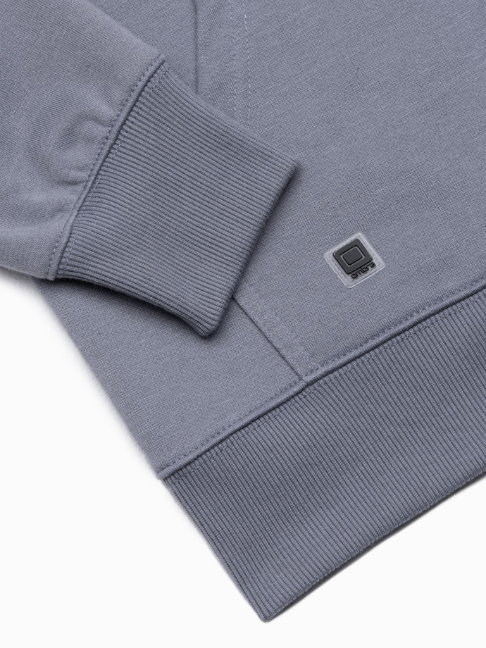 Bluza męska z kapturem BASIC - jeansowa V15 OM-SSBN-0120