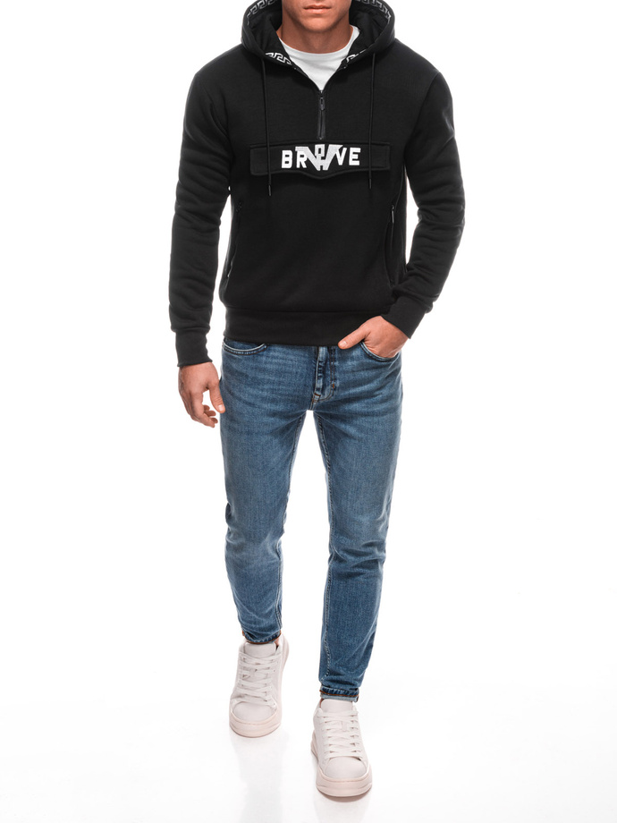Bluza męska z kapturem B1698 - czarna