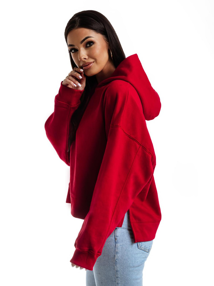Bluza damska z kapturem TLR044 - czerwona