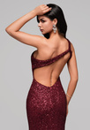 Evening dress LA-OM-DLR142 - dark red