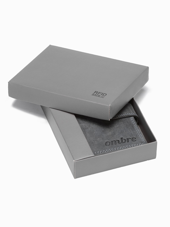 Men's leather wallet - black A091