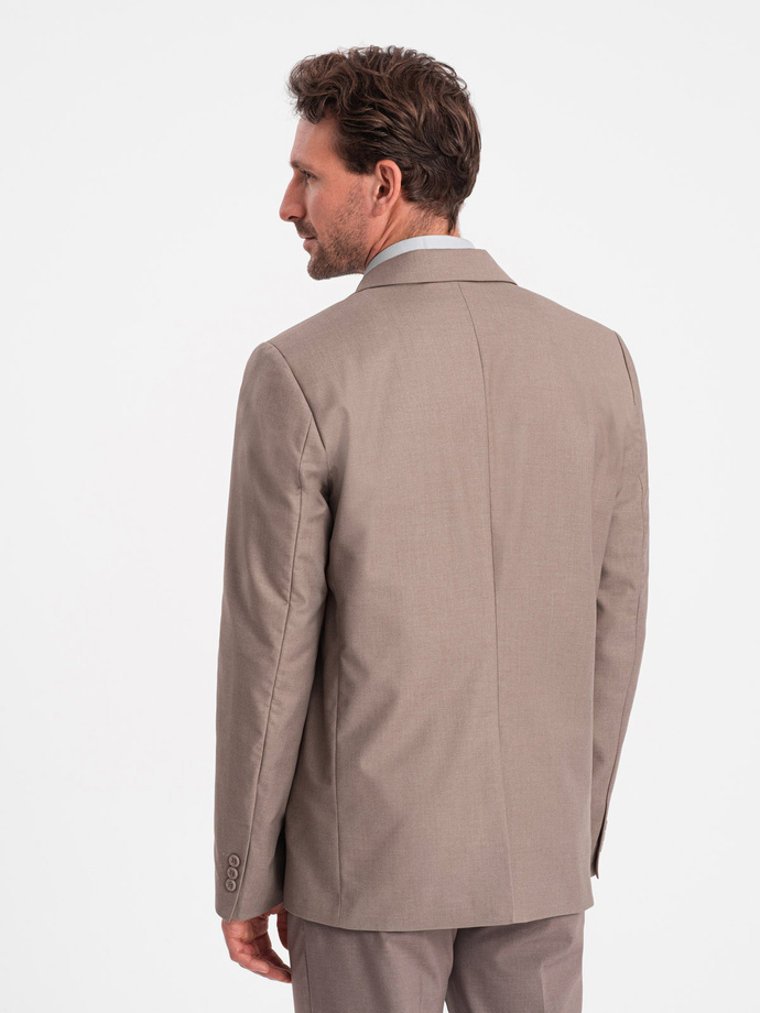 Men's classic blazer with pillowcase pocket - beige V3 OM-BLZB-0115