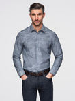 Classic men's flannel cotton plaid shirt - gray V3 OM-SHCS-0157
