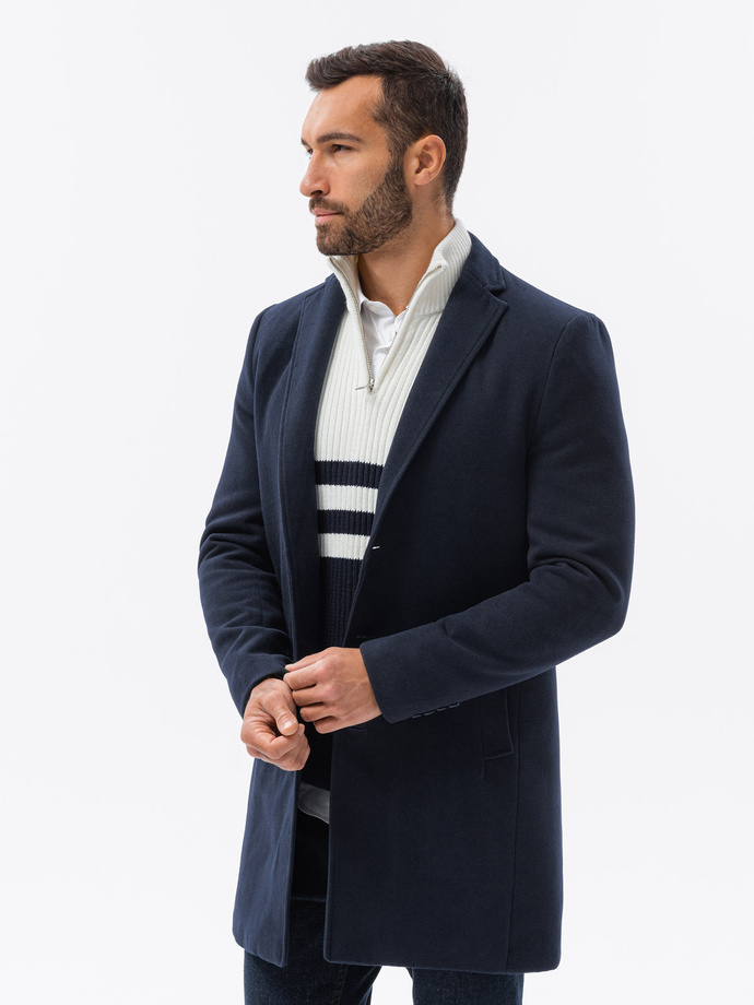 Men's mid-season coat - navy C536