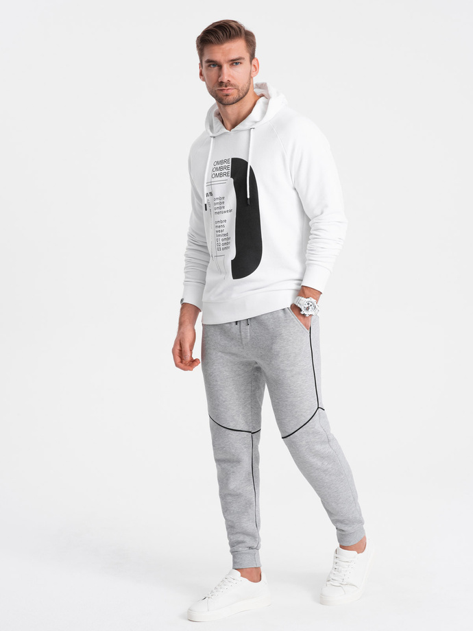 Men's sweatpants - grey melange V5 OM-PASK-22FW-001